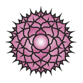 Pink many-petaled lotus symbol of the Sahasrara crown chakra